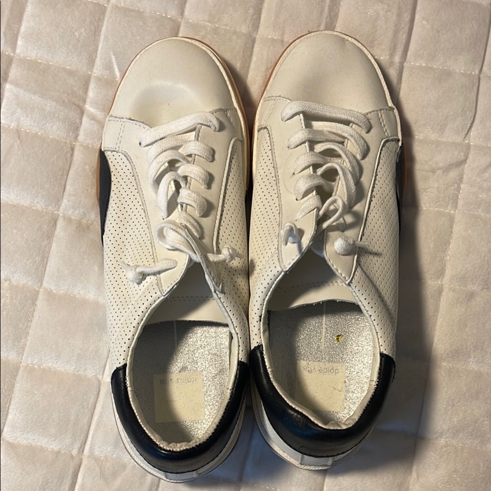 Dolce Vita White and Black Sneakers